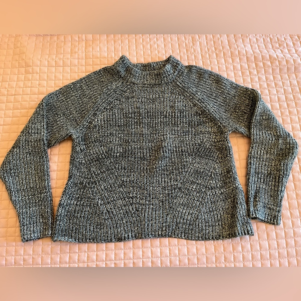 Marine Layer Heathered Charcoal Cotton Knit Sweater -sz Med